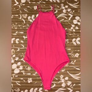 Zara Women’s Pink Fitted Stretchy Bodysuit Size S